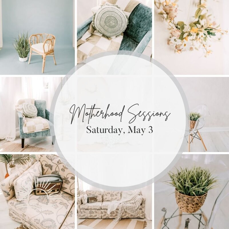 Pictures of a studio styled for Mother's Day Photos in Columbia SC