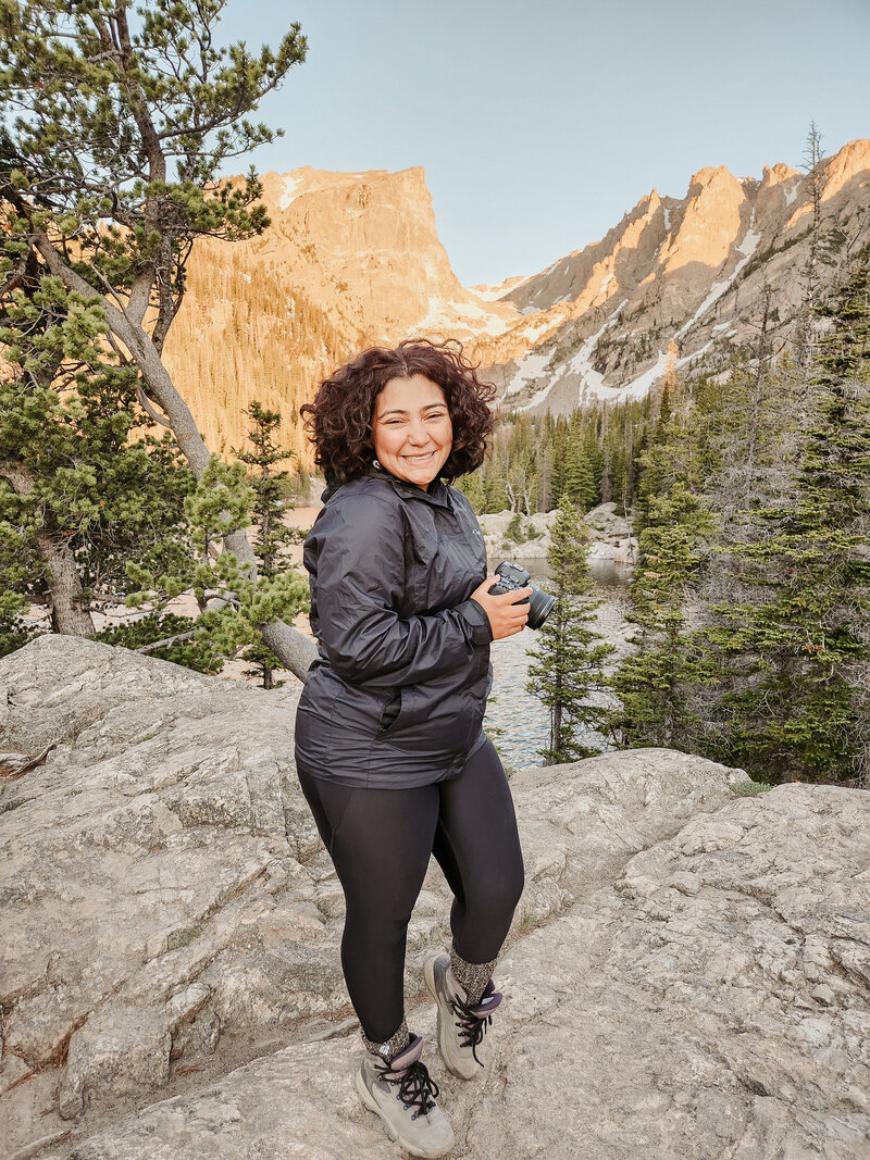 Colorado Elopement Photographer with her polaroid