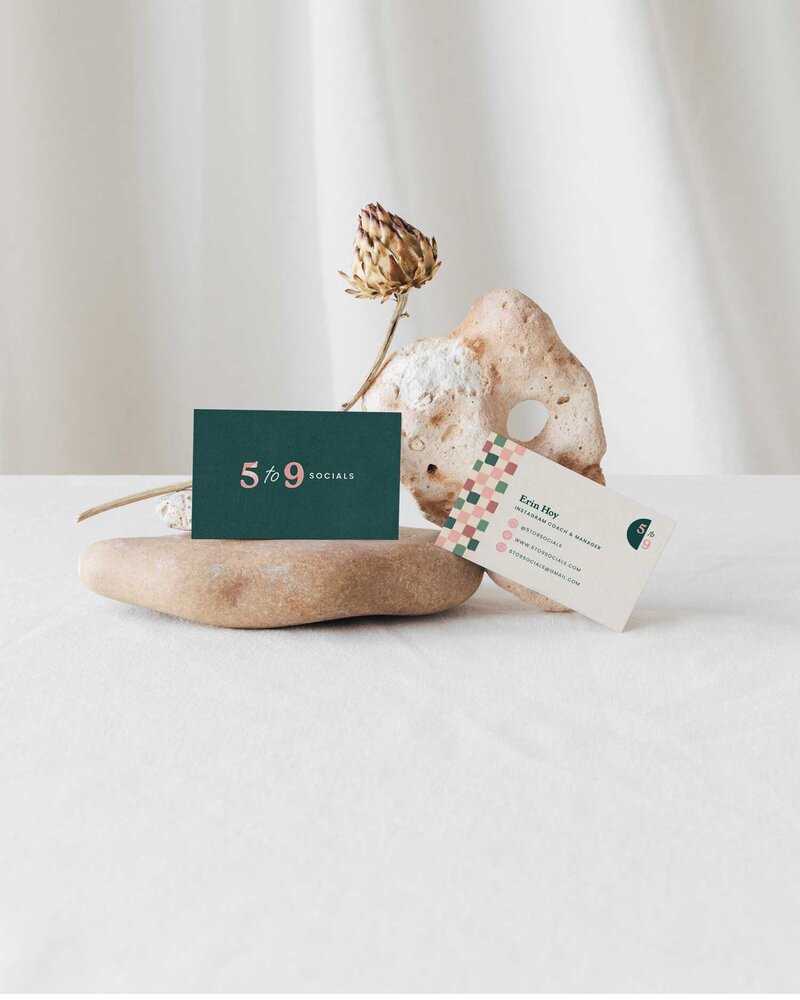 Colorful business card design for social media manager