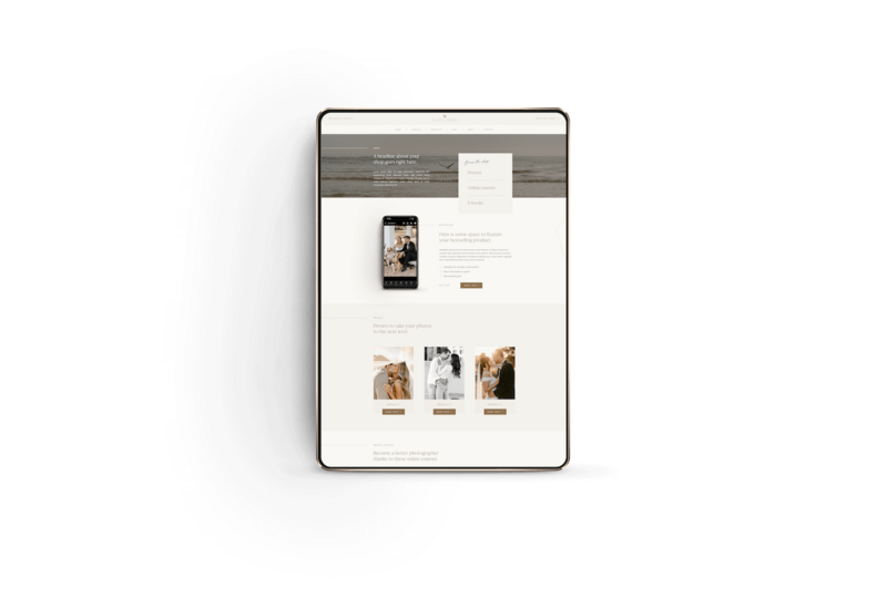 Showit shop template Ivory Vines
