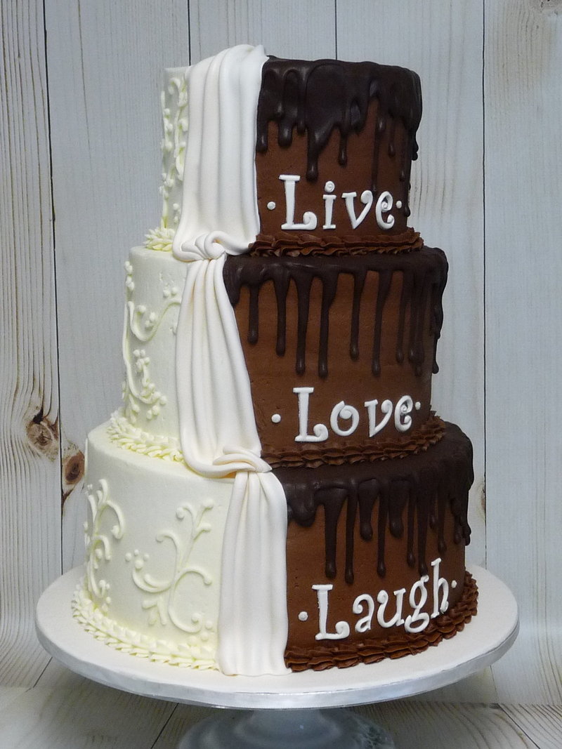 half and half wedding cake