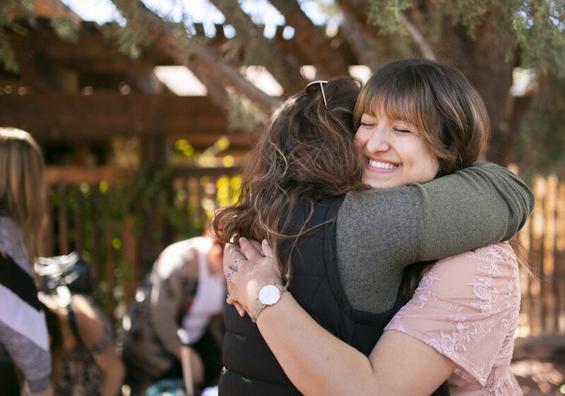 hugging Maria at Sedona Retreat