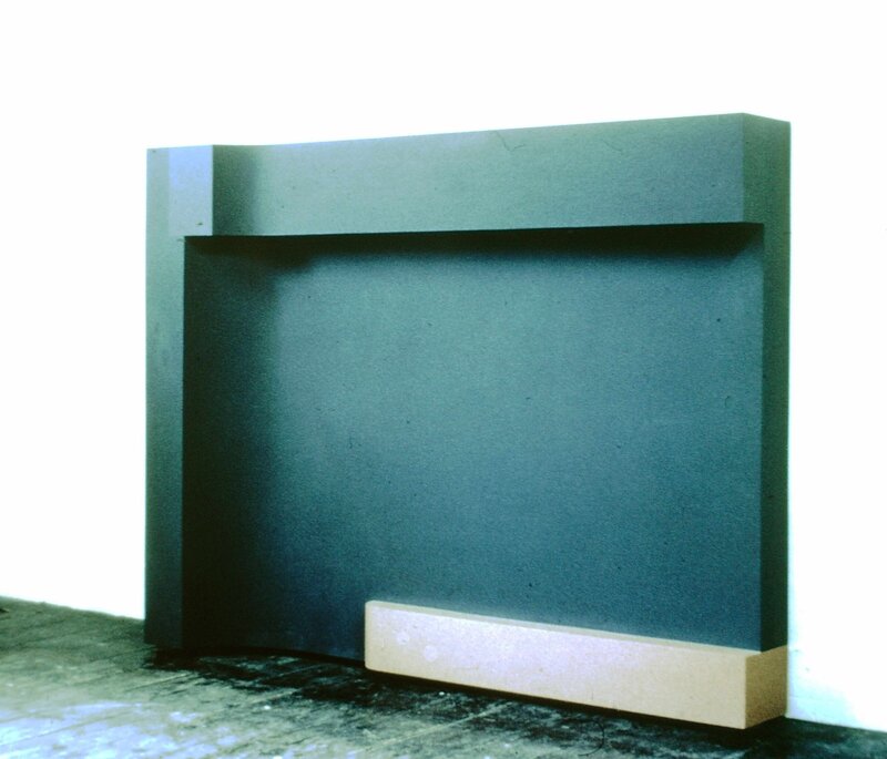 Blue on Green Over Red -1967 - matt coach paint on ply and board - 54 x 166 x 33 cm_11zon