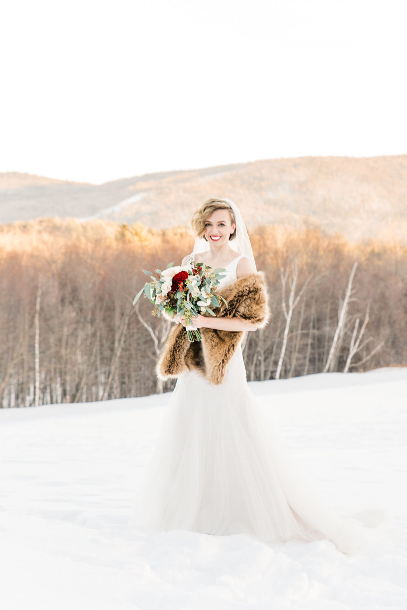 bride in snow