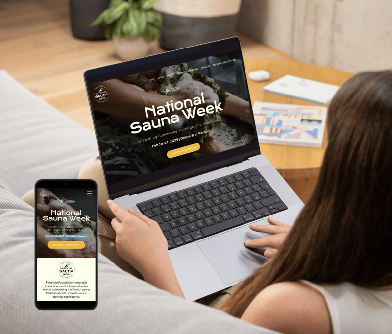 Five-page Wix website for a national nonprofit, shown in responsive desktop and mobile format