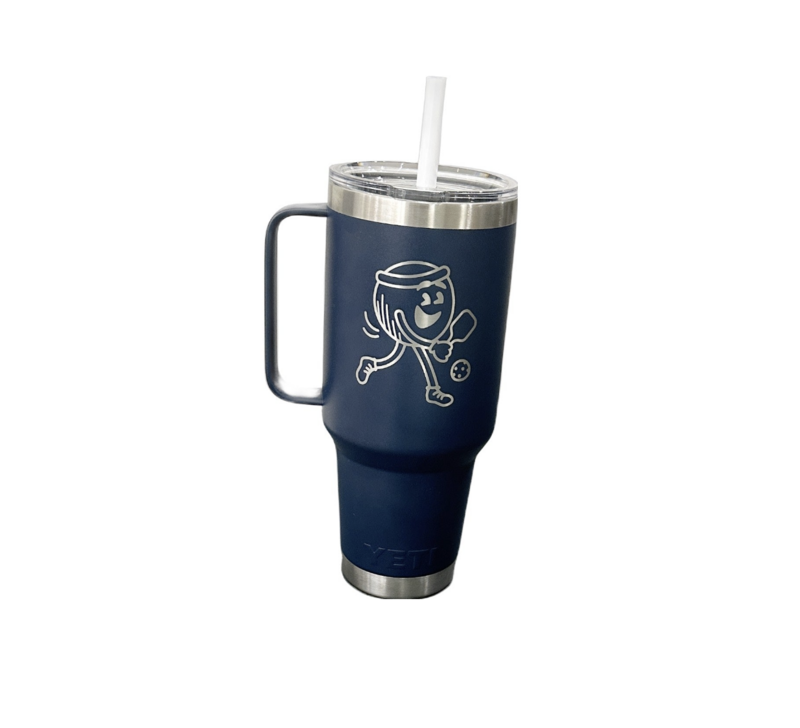 navy pickleball character stanley cup