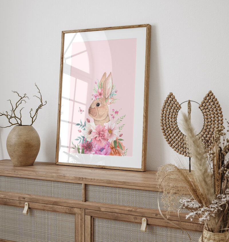 Mockup slanted frame Floral Bunny