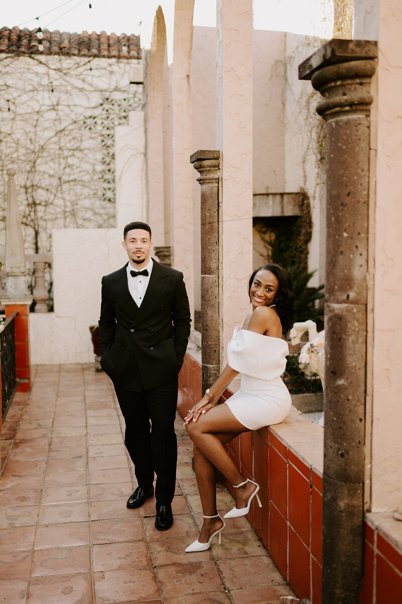 Old Money Vintage Downtown Houston Engagement Photos