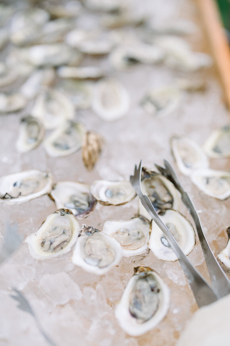 oysters at cocktail hour at Rosecliff mansion 