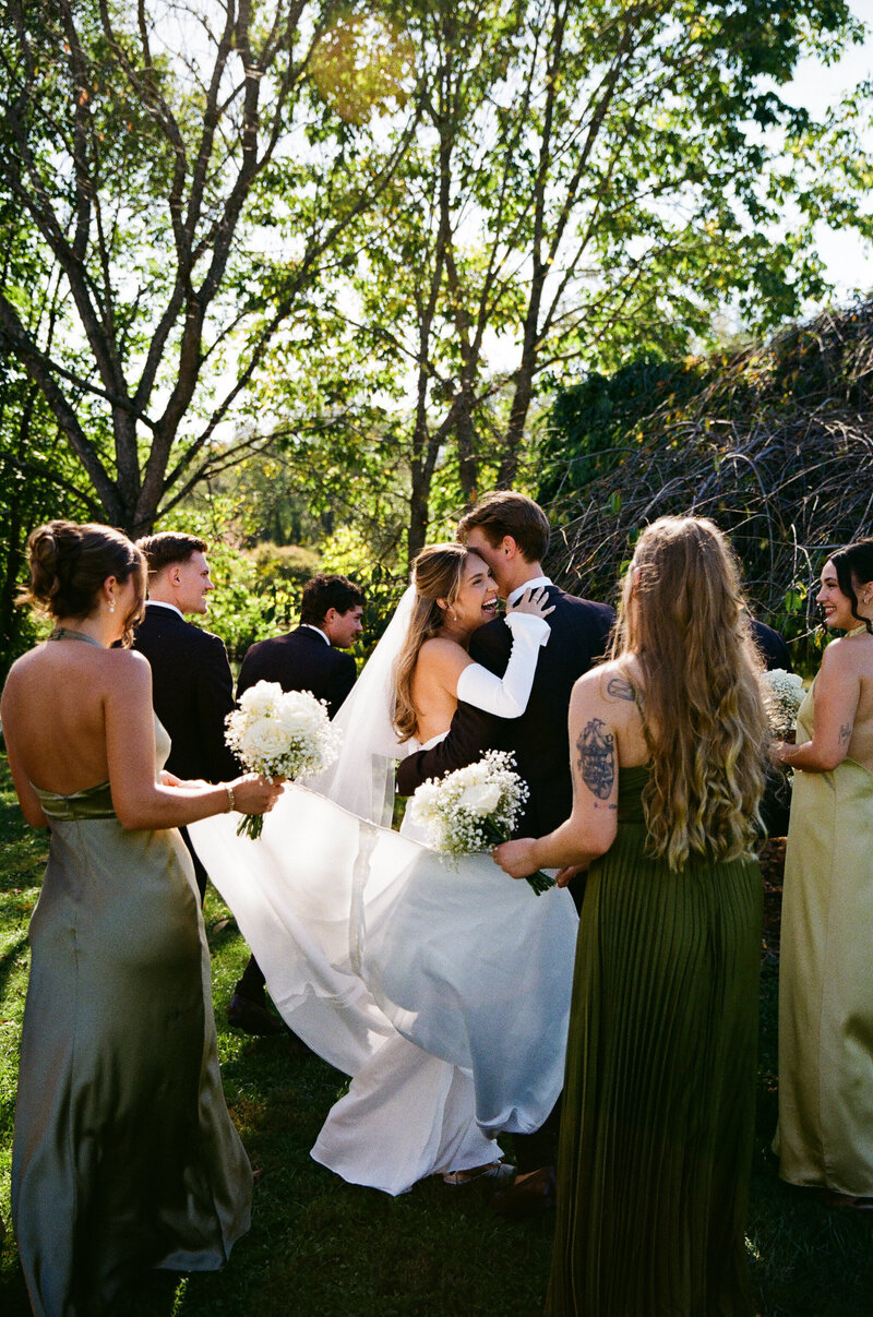 Newlyweds walking in Cambridge MD