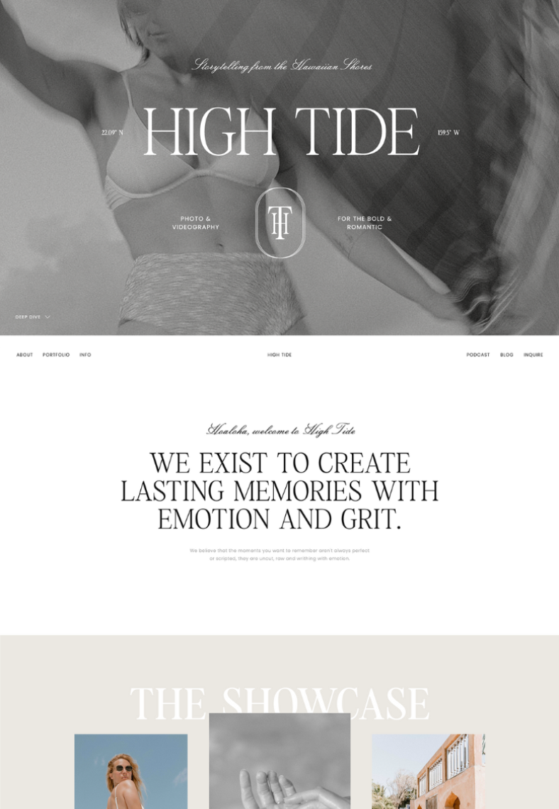 Showit Website Template Northfolk High Tide 1