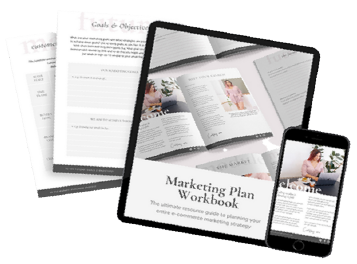 mockup of marketing plan workbook