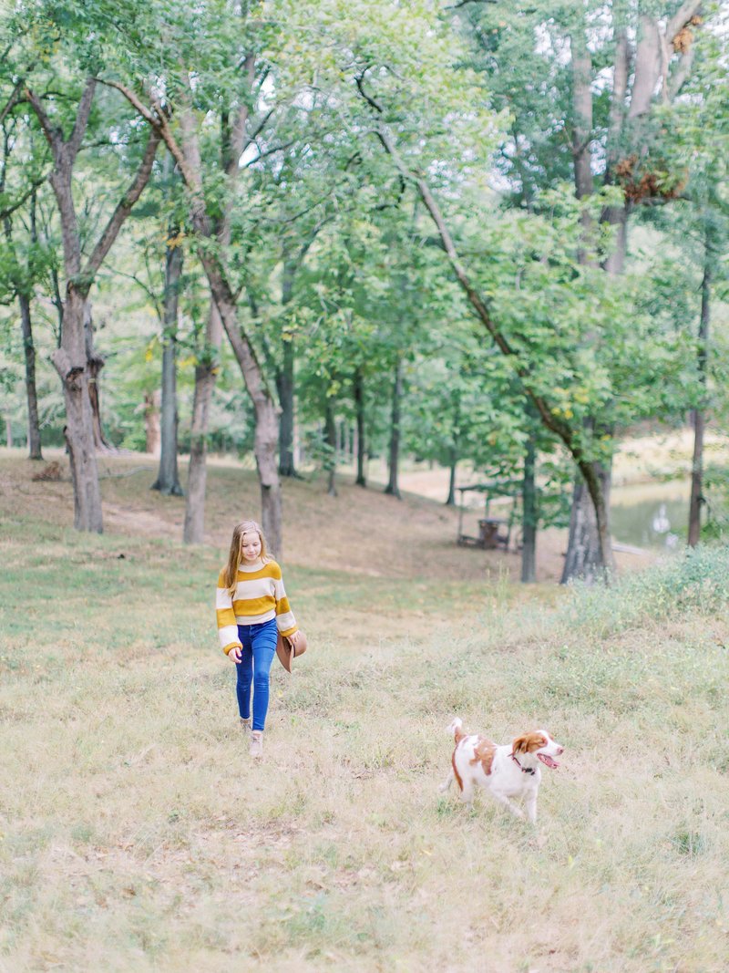 photo of little girl and dog in madison ga