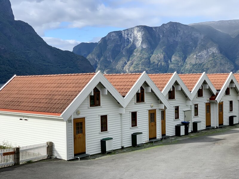 Flam Norway Aurland White Houses on water 