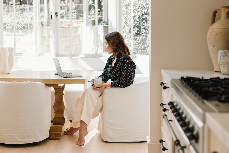 Branding photography of a beauty salon in Sydney, featuring a model receiving full-service pampering from the salon staff