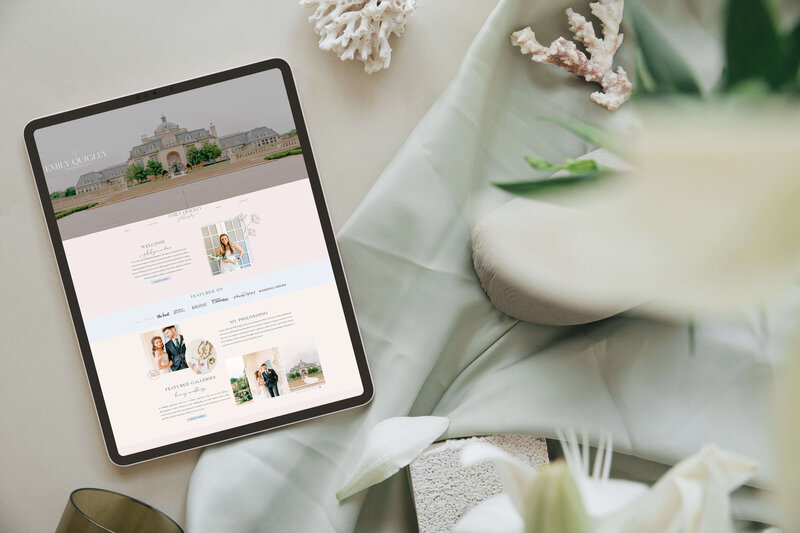 Mobile-responsive website for wedding photographer designed by Praia Studio
