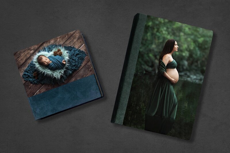 Newborn and maternity photography albums and portfolio boxes