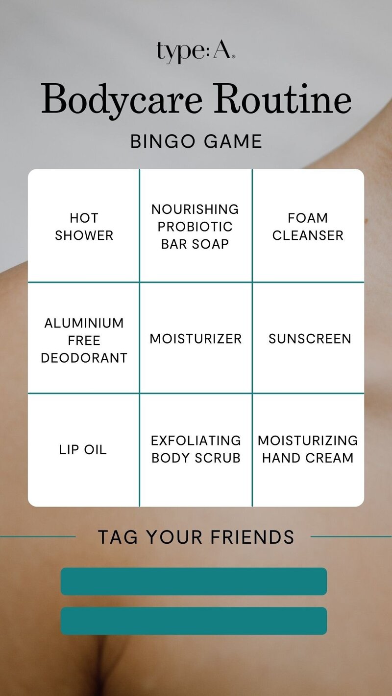 TypeA deodorant bingo game for social media
