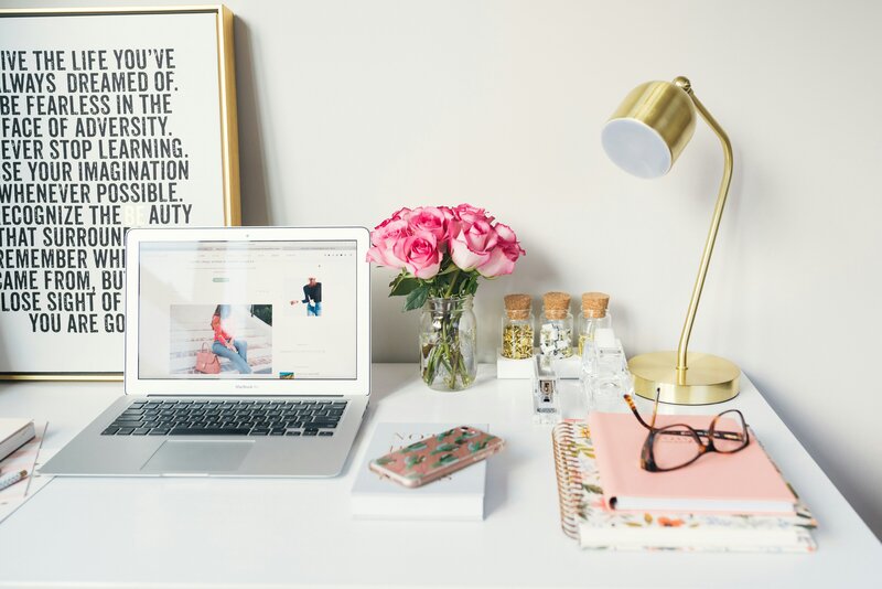 modern desk setup
