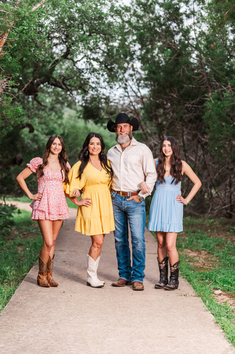 Summer Family Portrait in Dripping Springs Texas.  Photo taken by Lydia Teague Photography.