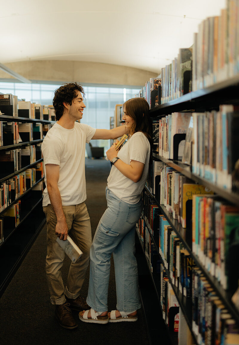 couples photos in library