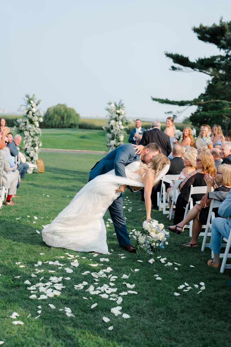 Bride and Groom at the alter during intimate church wedding in Cape May Point, New Jersey