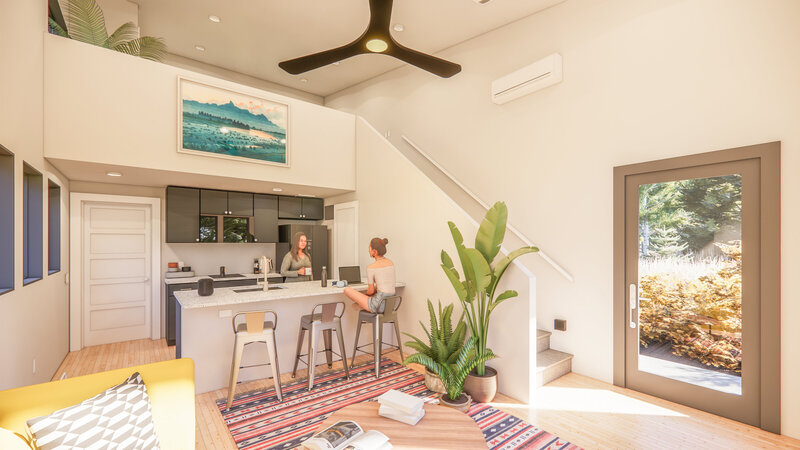 Perspective - Kitchen + Loft