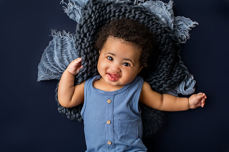 Baby on Blue backdrop