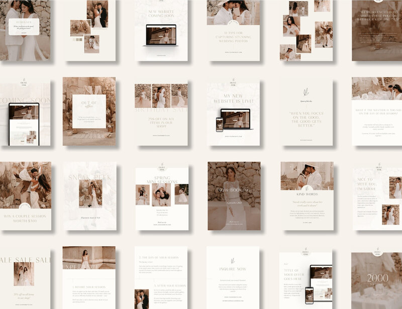 Elegant Instagram templates for photographers Olive Oak 13