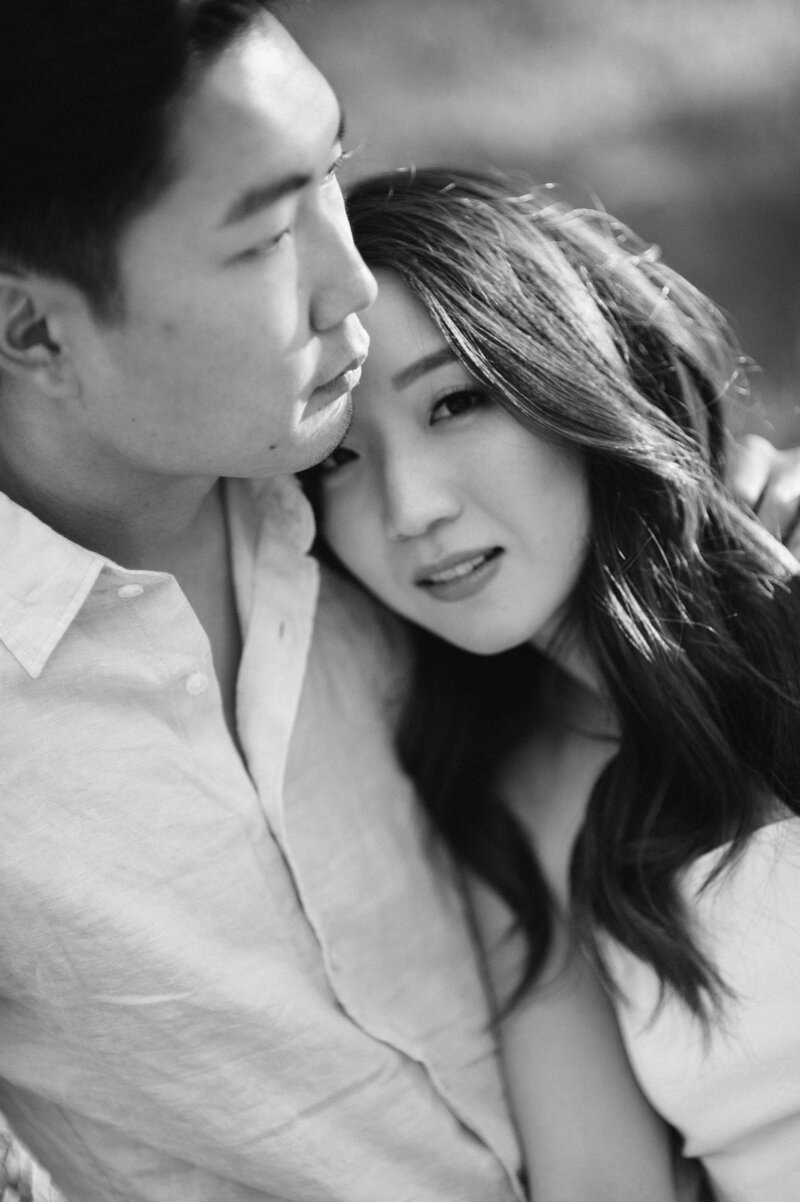 A beautiful wedding photography portrait captured in black and white in Sydney, Australia