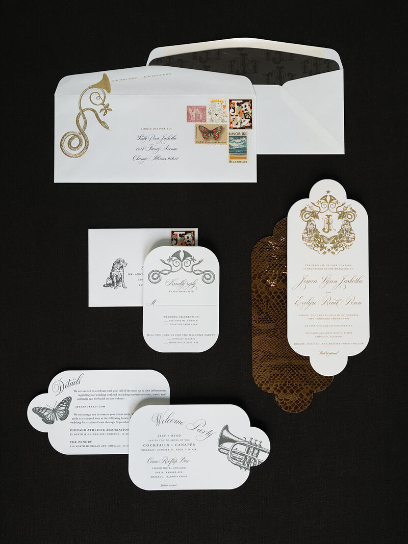 02-Chicago-wedding-snake-invitations-fig-2-design-Abigail-Lewis-Photo