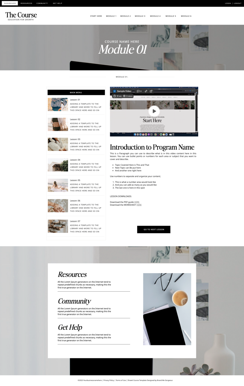 Shop Showit Templates Business Courses Resources for Showit Users