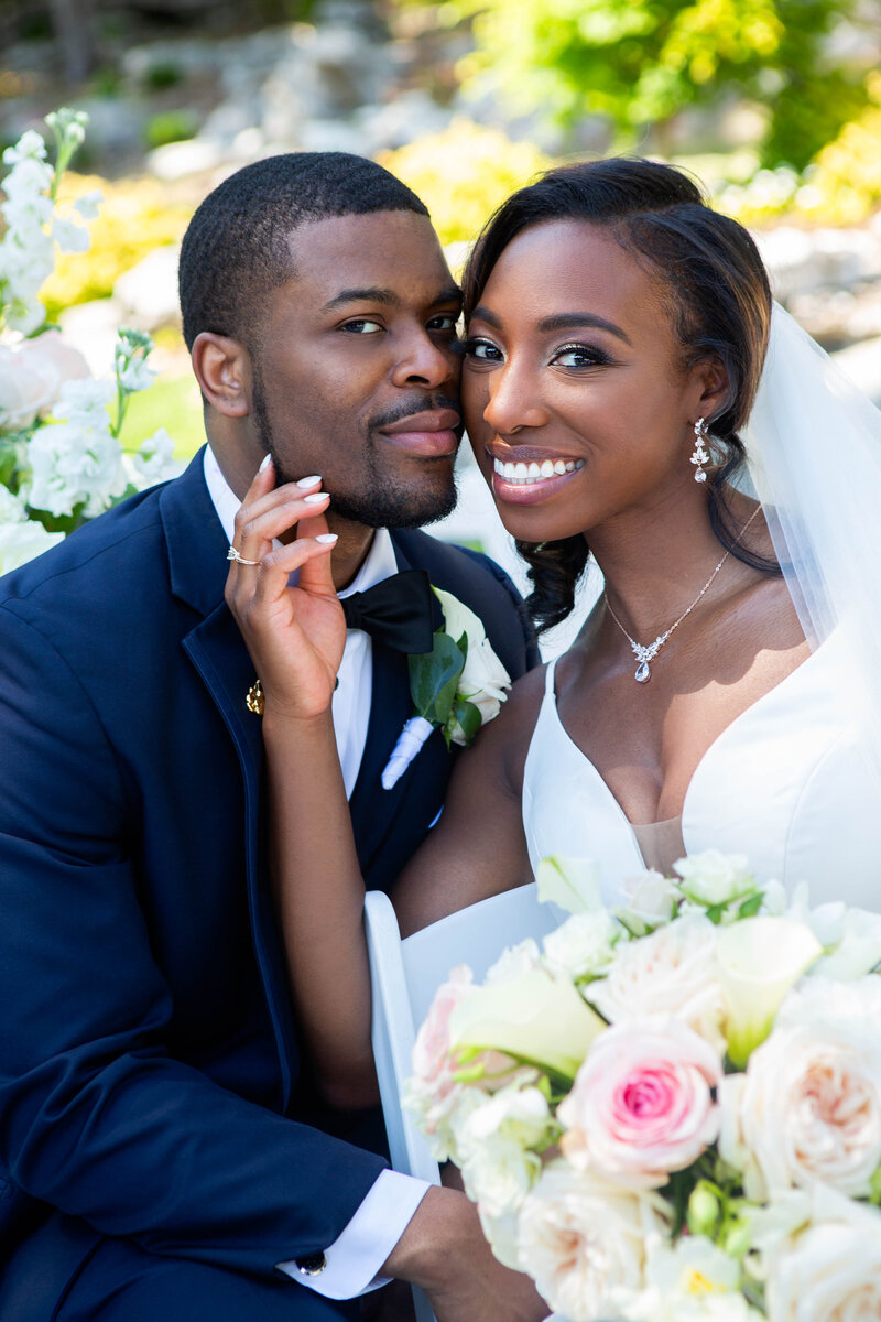 The Greene Wedding Bride and Groom outdoor portrait.