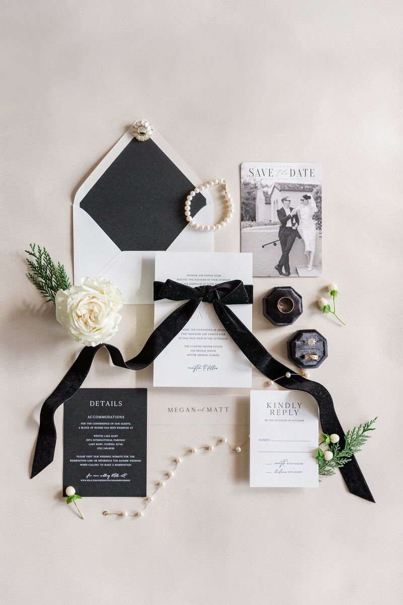 flat lay details of a wedding at luxmore estate