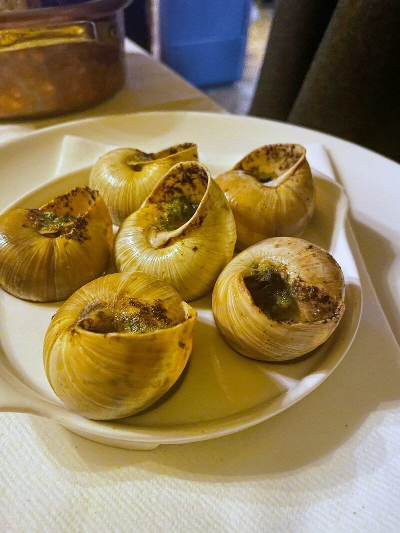 Snails at Antica Bottega del Vino in Verona, Italy