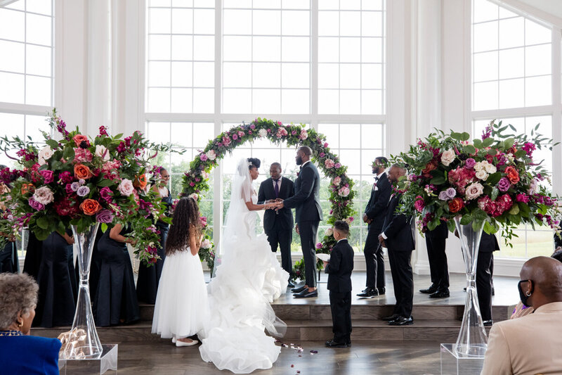 Swank Soiree Dallas Wedding Planner JacqueRae & Rashard - Ceremony Venue exchanging vows