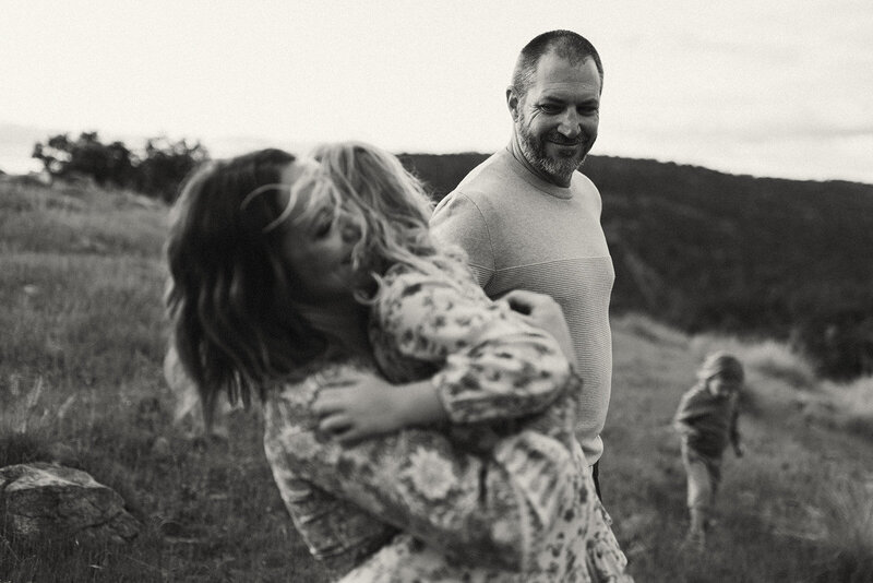 family walking through native bushland near Perth