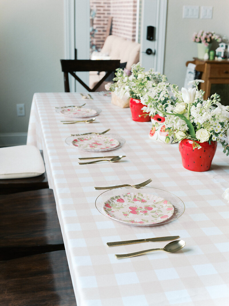 Table setting for party planned by Bianca Nichole and Co