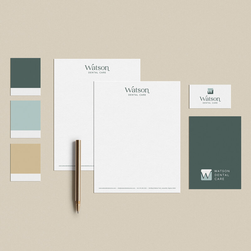 Letterhead and stationery design for dentist