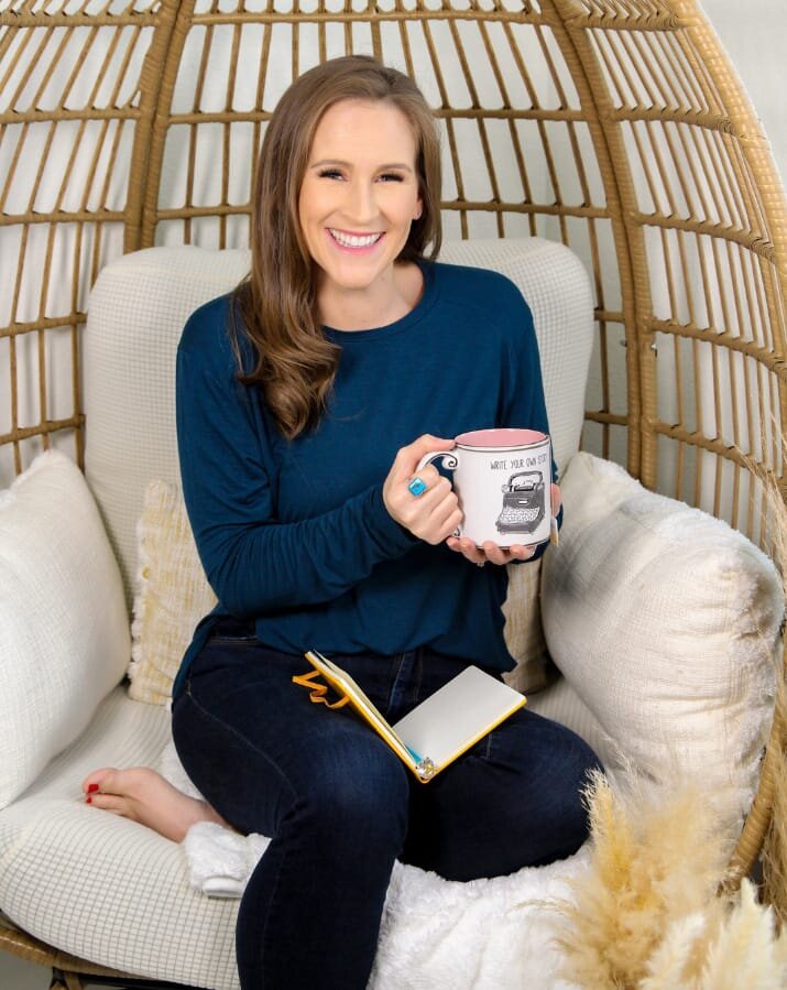 Krystal Proffitt podcast coach sitting in chair