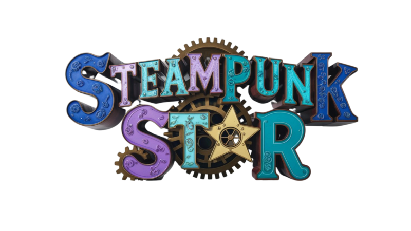 Steampunk Star Showit Template Logo Featuring Industrial Elegance and Innovative Brand Identity