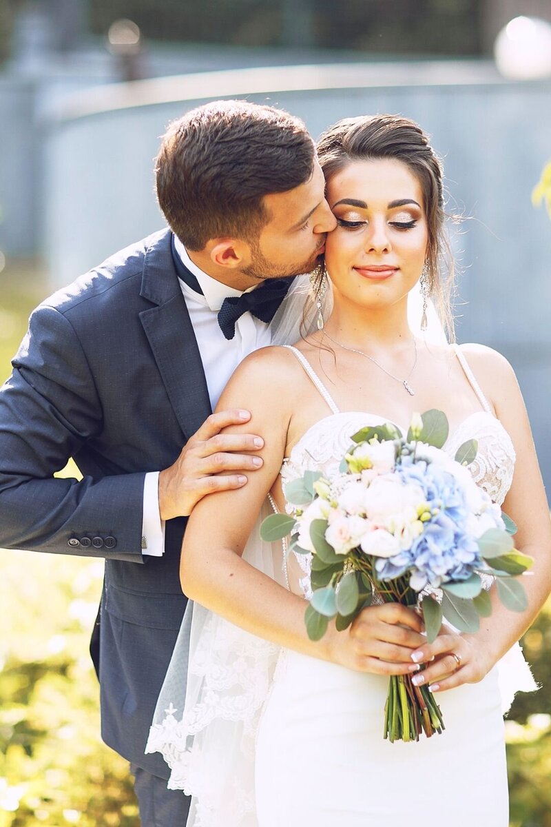 Bride is full of joy on her wedding day in Houston Texas