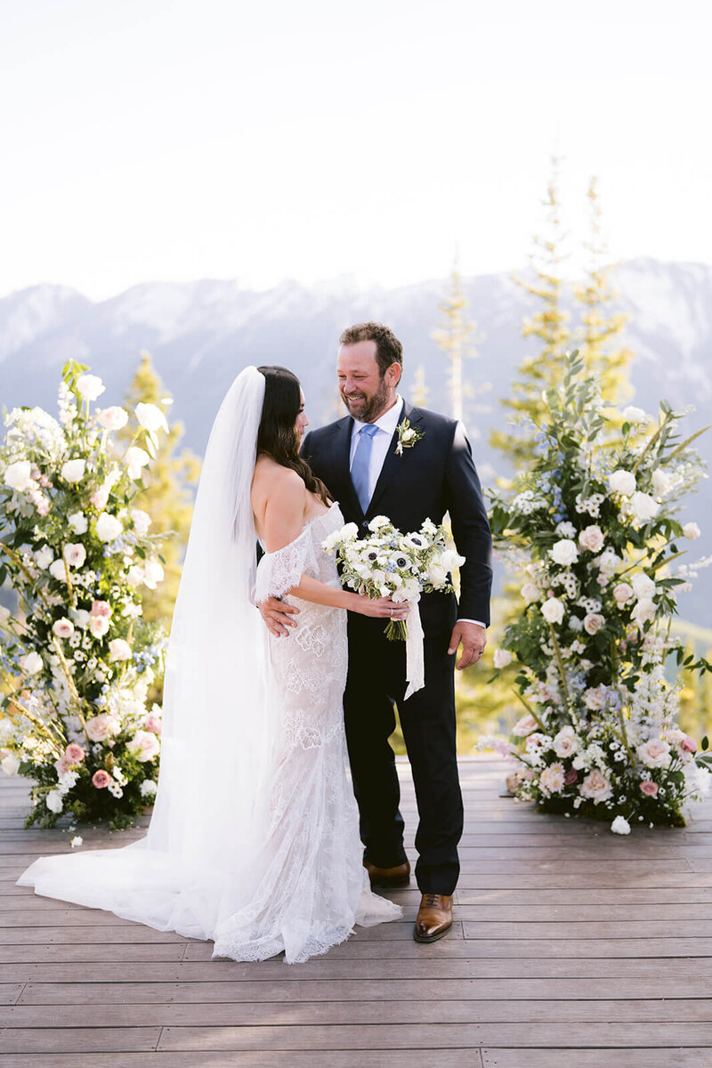 bride and groom at the altar