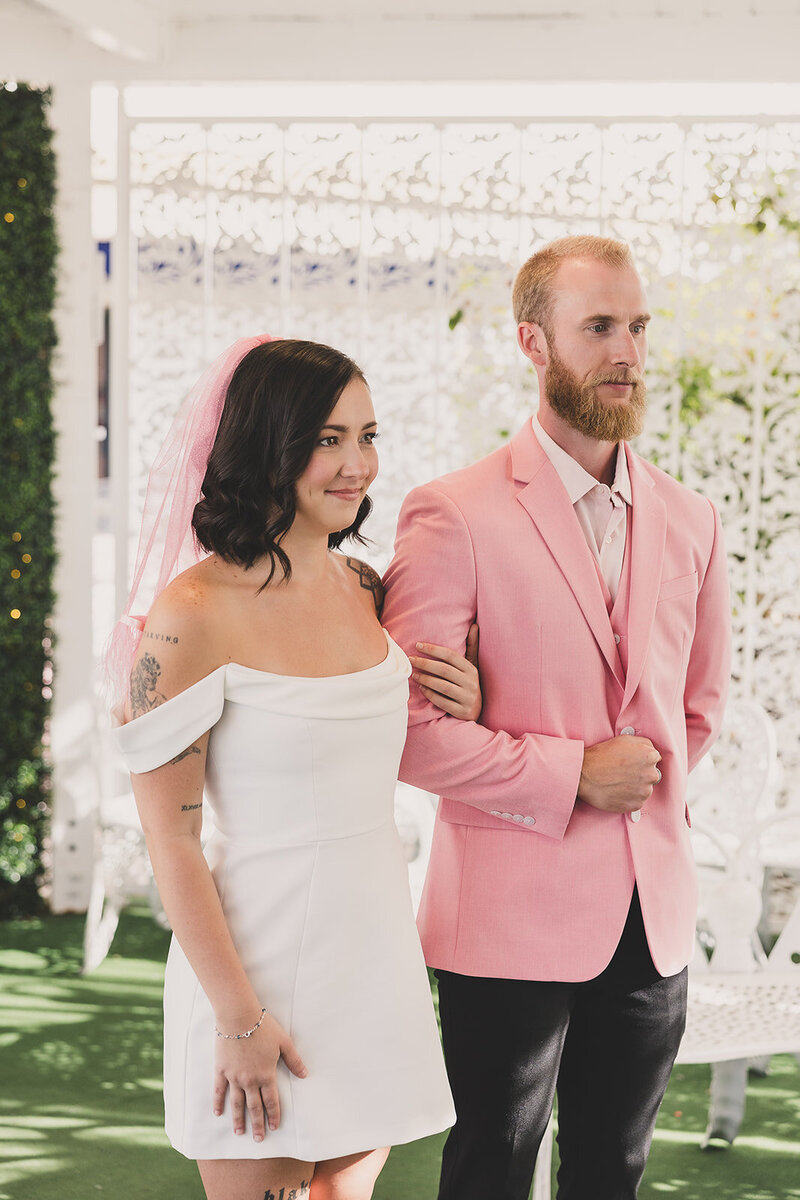 bride and groom at las vegas elopement