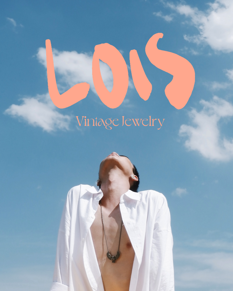 Social post design with Lois Vintage Jewelry brand