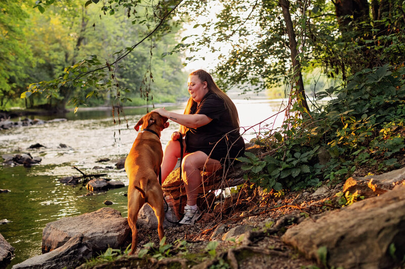 Claire, professional dog walker in Toronto and Hamilton, giving personalized pet care and walks for dogs of all sizes.