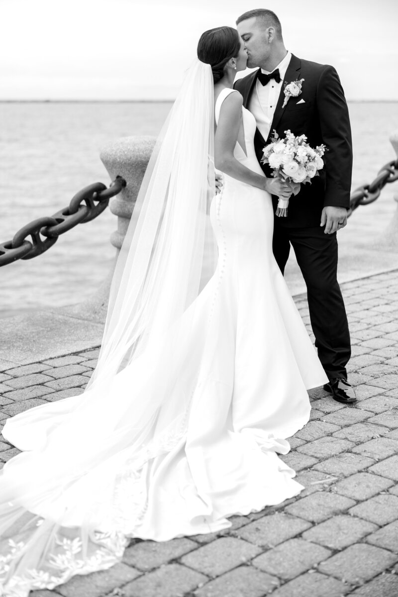 Ashley Ludwig photographing model Julianna Ly in Millia London Couture at Western Reserve Historical Society