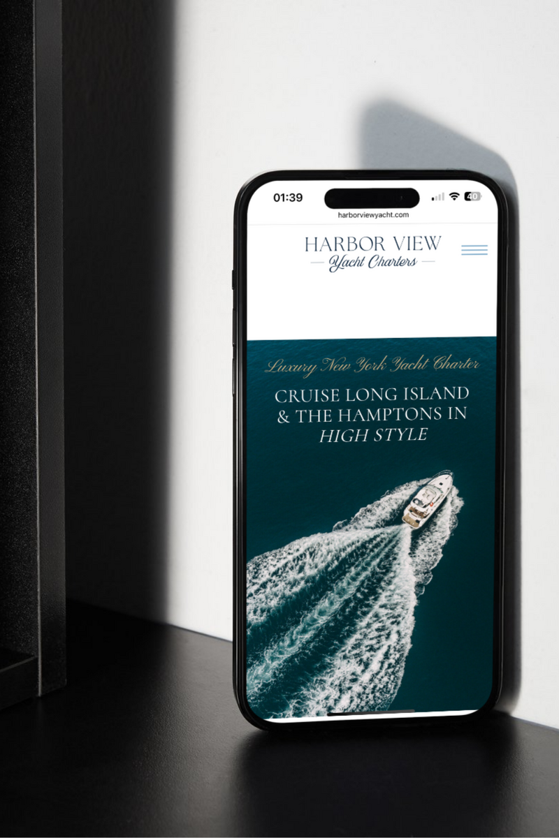 Custom website design for Harbor View Yacht Charter in New York