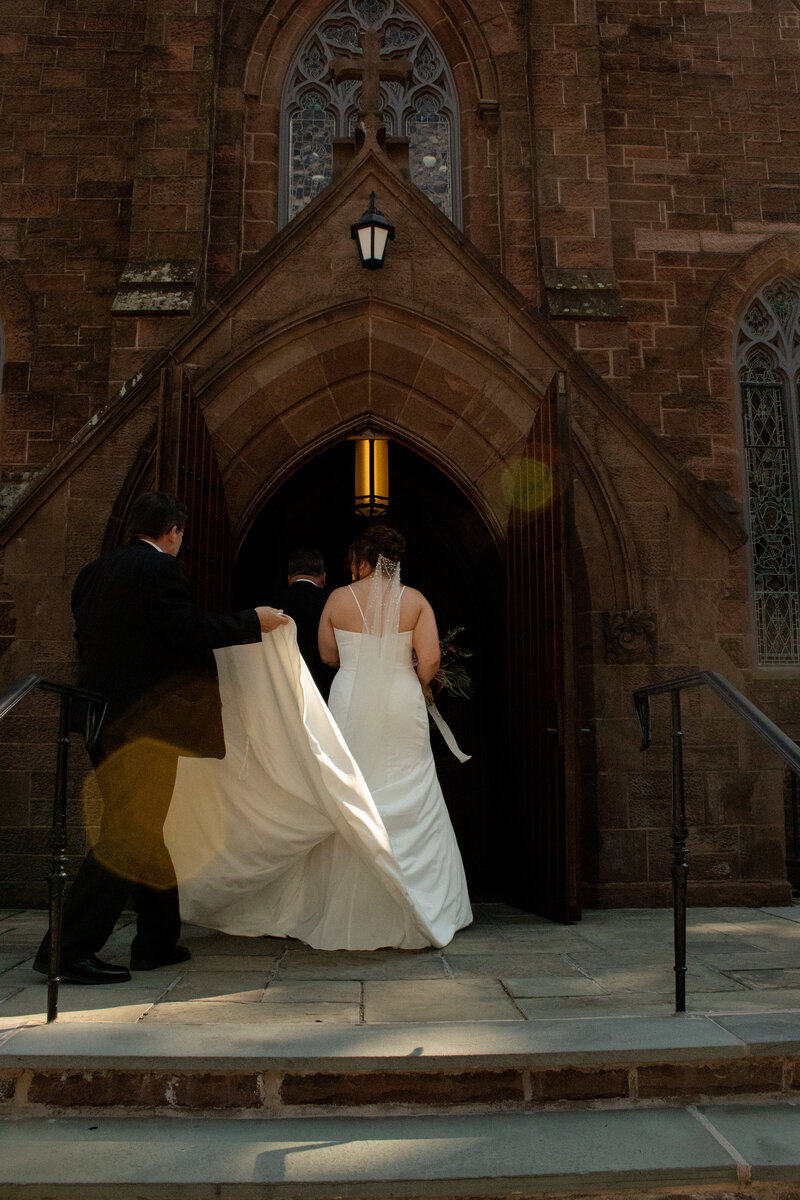 Bride Entering Church at Seton Hall University
