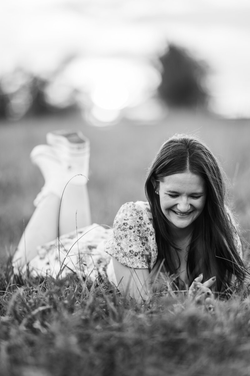 girl smiling field